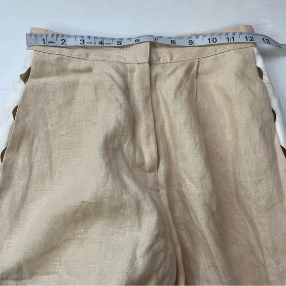 Mon Renn Coast Linen Shorts Anthropologie Cream Tan Size S - Picture 8 of 11